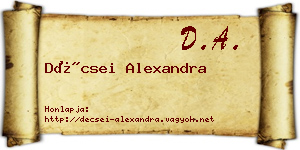 Décsei Alexandra névjegykártya