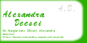 alexandra decsei business card